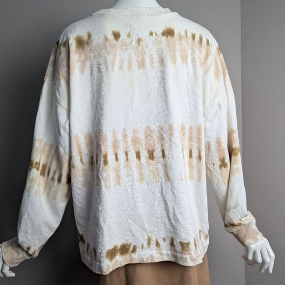 Oversized Long Sleeve Sweatshirt Citizens of Humanity tie dye white brown S - Picture 7 of 9